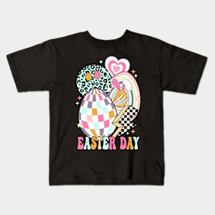 Easter Day Skeleton Hand Bunny Smile Eggs Kids T-Shirt